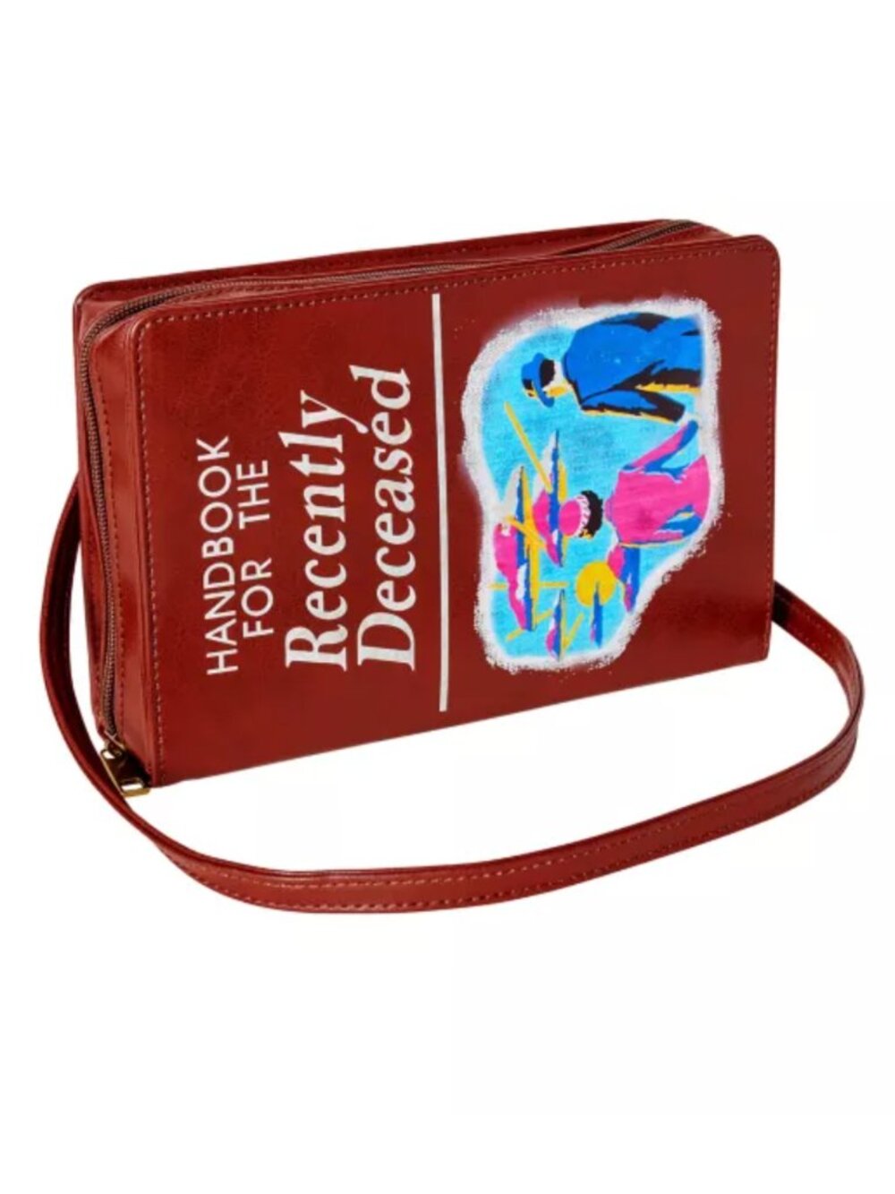 Beetlejuice Handbook for the Recently Deceased Brown Crossbody Bag Purse